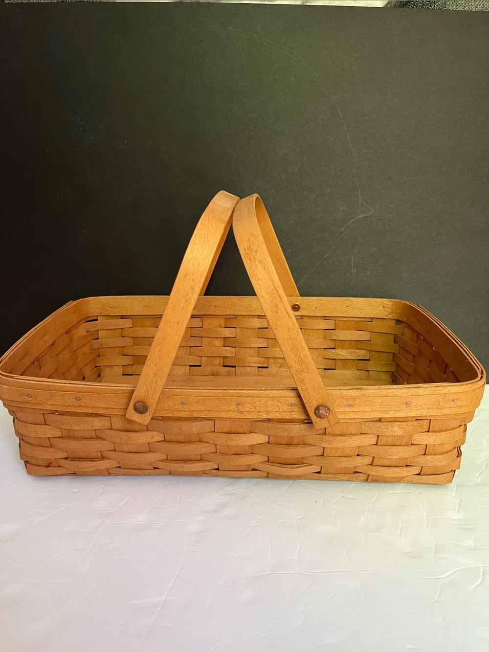 Longaberger Gathering Basket 1994. Double Swing Handles 18" x 11" x 5"